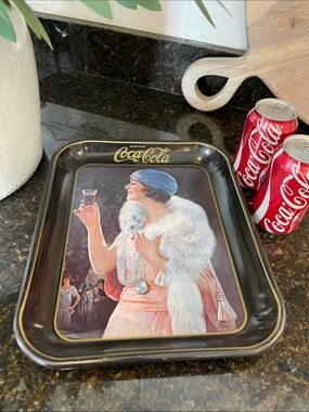 13.25” Coca Cola Vintage Black Serving Tray with Classic Artwork